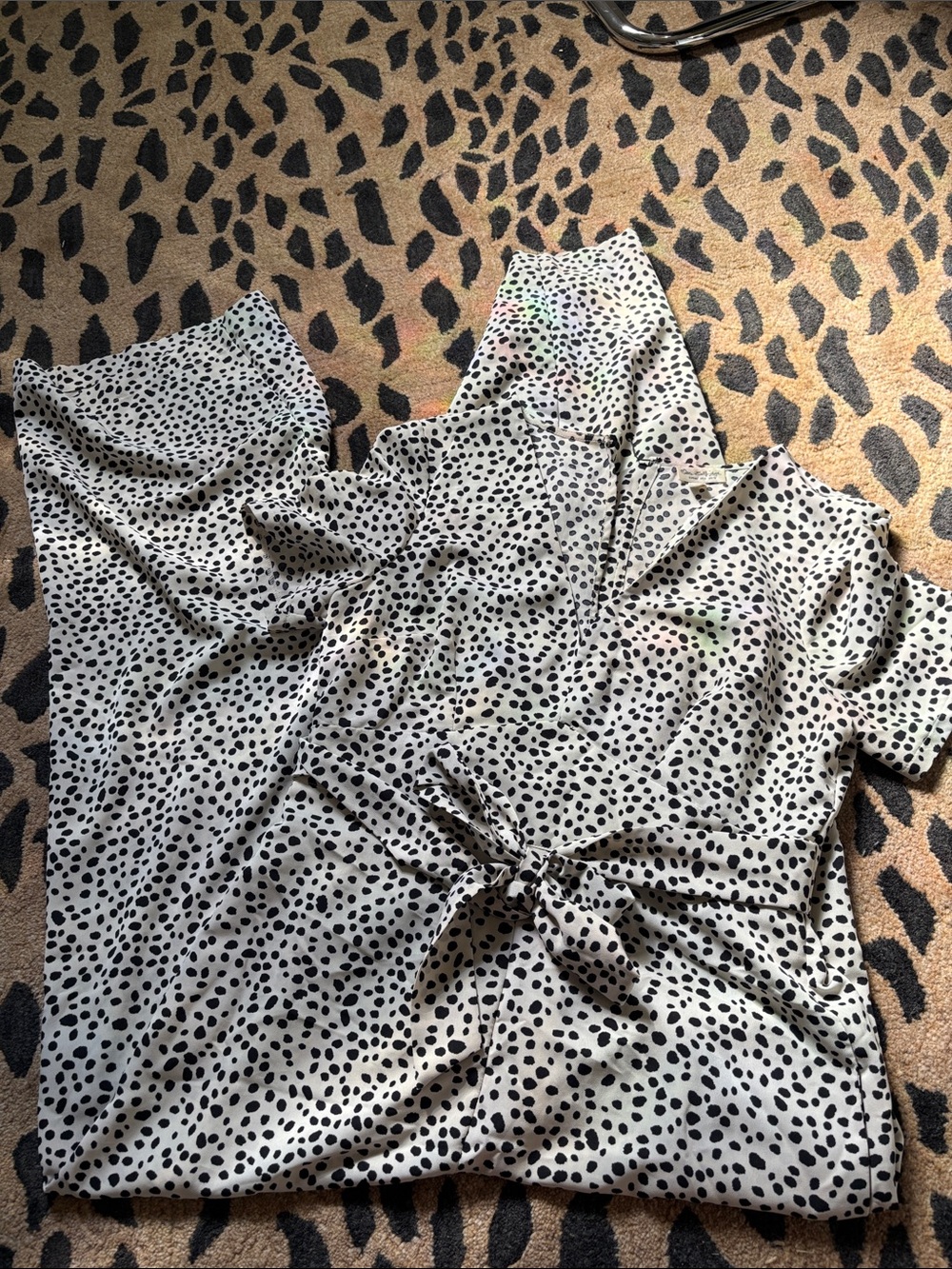 Miss Selfridge animal print wide leg jumpsuit